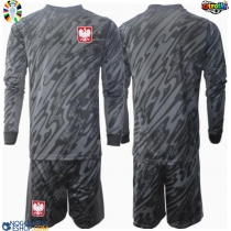 Otroški Nogometni dresi Poljska Vratar Gostujoči EP 2024 Dolgi Rokav (+ Kratke hlače)